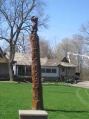 Totem carved by Robbin Wenzoski at Camp Woodeden Easter Seals 