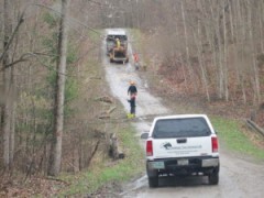 The crew from Chatham worked to remove any trees that posed a threat to the road