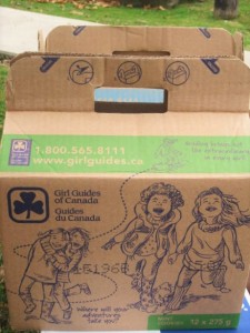 A tasty treat for taking part in the Day of Service—Girl Guide cookies!