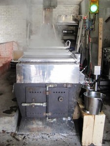 Evaporators boil sap until it reaches the desired state - 66% sugar content